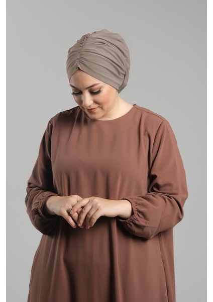 Sütlü Kahve Pratik Hazır Geçmeli Tesettür Bone Sandy Büzgülü Salaş 2119_26 fiyatları