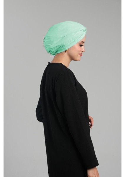 Mint Yeşili Pratik Hazır Geçmeli Tesettür Bone Sandy Pileli Salaş 2121_13 modelleri