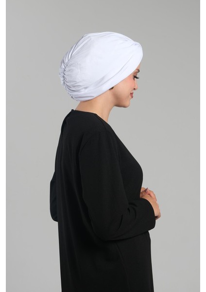 Beyaz Pratik Hazır Geçmeli Tesettür Bone Sandy Pileli Salaş 2121_42 fırsatları