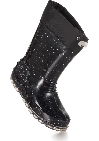 Savana Su Geçirmez Kız Çocuk Yağmur Çizmesi Siyah - Beyaz