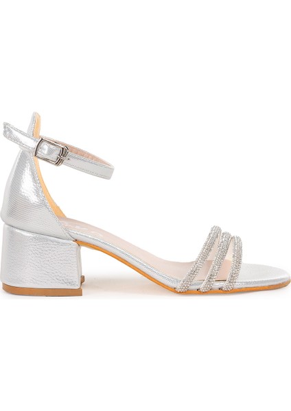 Nobe Günlük Kız Çocuk 4 cm Topuklu Sandalet Ayakkabı Gümüş modelleri