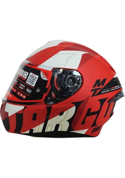 Mthelmets Targo Pro Biger C5 Matt Pearl Mat Kırmızı Kask Xl Beden