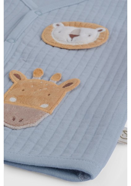 Kapitone Animal Aplikeli Mavi Bebek Yelek modelleri