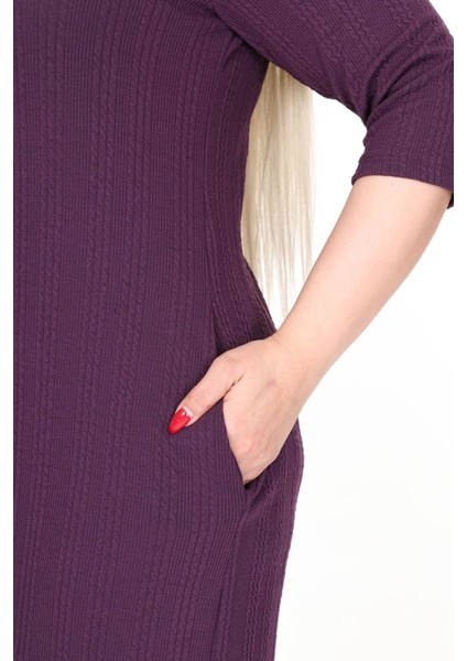 Çift Cepli Kışlık Büyük Beden Esnek Elbise 8C-2617 indirimleri