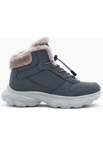Çocuk Unisex Füme Faylon Taban Içi Kürklü Lastik Bağcıklı Bot fiyatları