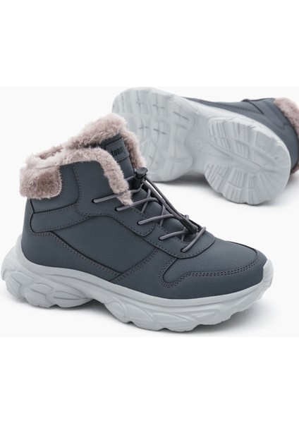 Çocuk Unisex Füme Faylon Taban Içi Kürklü Lastik Bağcıklı Bot fırsatları