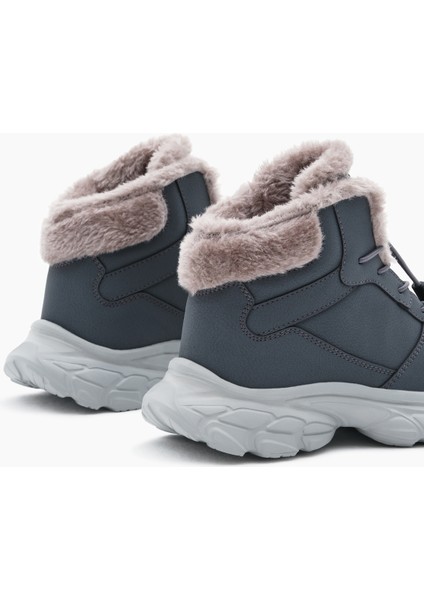 Çocuk Unisex Füme Faylon Taban Içi Kürklü Lastik Bağcıklı Bot indirimleri