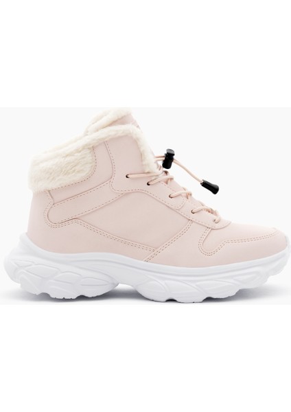 Çocuk Unisex Pudra Faylon Taban Içi Kürklü Lastik Bağcıklı Bot fiyatları