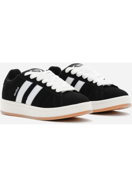 Kadın Siyah Süet Termo Taban Yanı Şeritli Bağcıklı Spor Ayakkabı fiyatları