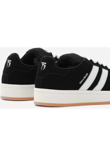 Kadın Siyah Süet Termo Taban Yanı Şeritli Bağcıklı Spor Ayakkabı indirimleri