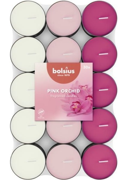 Orkide Kokulu Tealight Mum, 30'lu Paket, 3,5 Saat Yan Ma, Doğal Özler Içerir, Palmiye Yağı Içermez