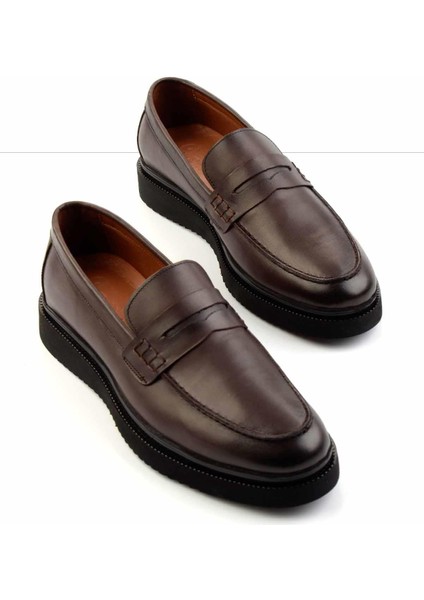 Kahve Deri Erkek Loafer Ayakkabı E01440102303