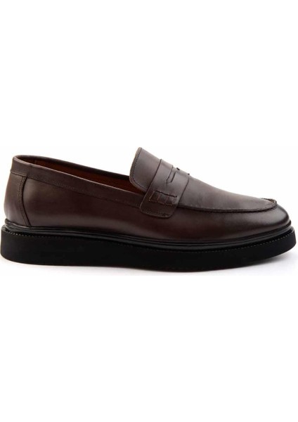 Kahve Deri Erkek Loafer Ayakkabı E01440102303