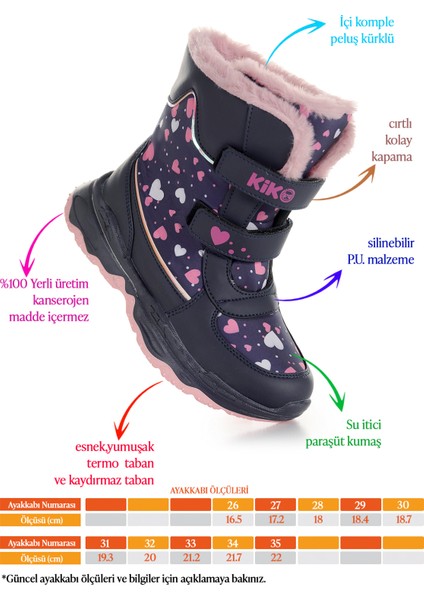 Kartanesi Cırtlı Kız Çocuk Kar Bot Soğuk Suya Dayanıklı Lacivert fiyatları