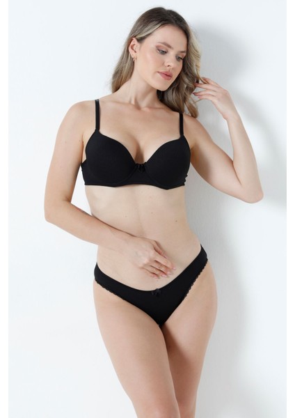 Küçük Petek Sütyen Takım Dolu Kap Siyah - 2526.1783. fırsatları