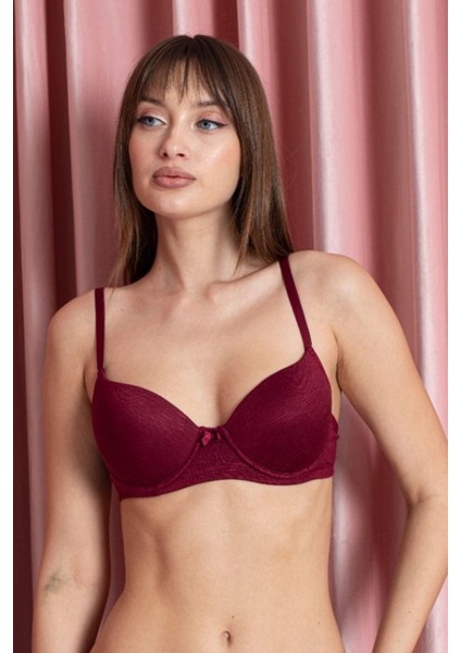 Filamlı Dolgusuz Sütyen Bordo - 2528.1783-B.
