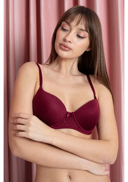 Filamlı Dolgusuz Sütyen Bordo - 2528.1783-B. fırsatları