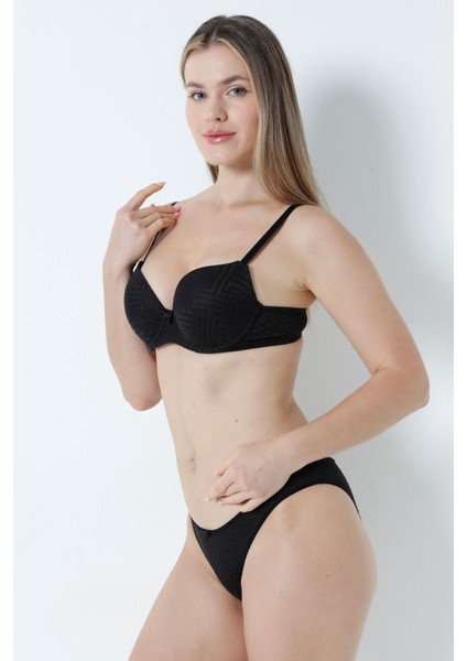 Sütyen Takım Labirent Desen Boş Siyah - 2549.1783-B. modelleri