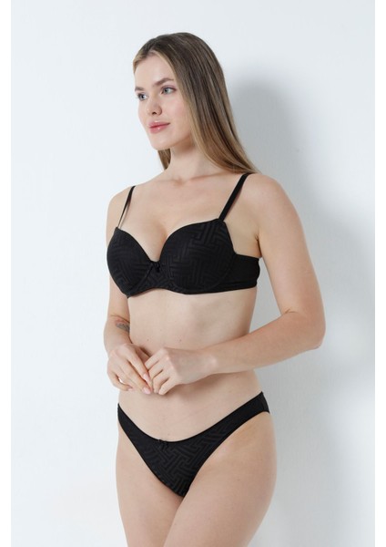 Sütyen Takım Labirent Desen Boş Siyah - 2549.1783-B. fırsatları