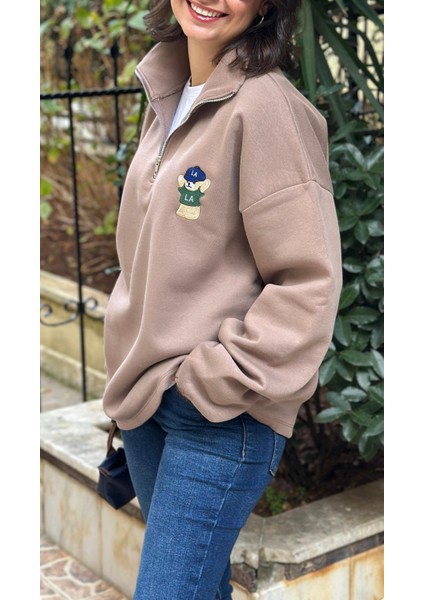 Kadın Kahverengi Ayıcıklı Sweat modelleri