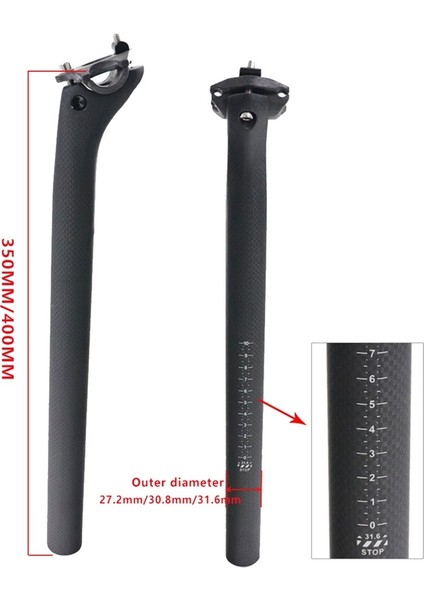 Mountain Bike Carbon Seatpost 30.8 x 350MM Offset 20MM Road Bike Seatpost Carbon Fiber Seatpost (Yurt Dışından) modelleri