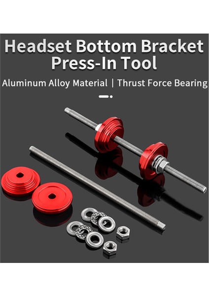 2'si 1 Arada Bisiklet Kulaklık Kupası ve Alt Braket Pres Aleti Yol Bisikleti Kulaklık Kurulum Onarım Araçları, Kırmızı (Yurt Dışından) modelleri