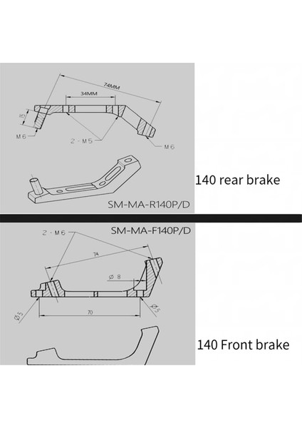160MM Rotorlu Yol Disk Freni Fm - Pm Için Düz Montajdan Sonraya Montaj Kaliper Adaptörüne (Yurt Dışından)