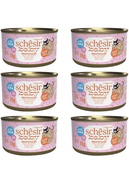 Baby Tavuklu Ve Somonlu Konserve Yavru Kedi Maması 70 gr 6lı