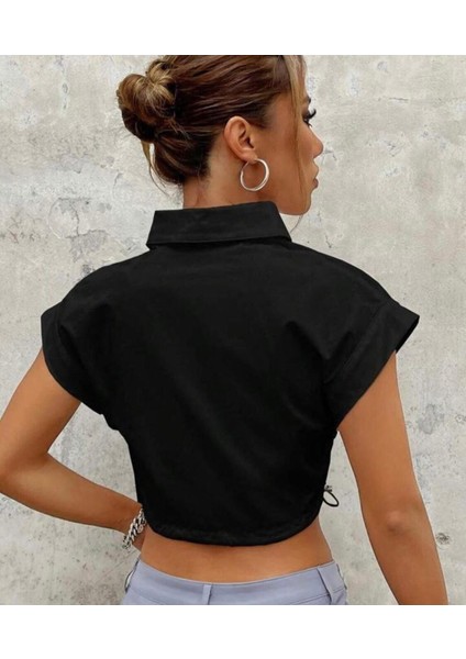Kadın Crop Gömlek Belden Ayar Detay fiyatları