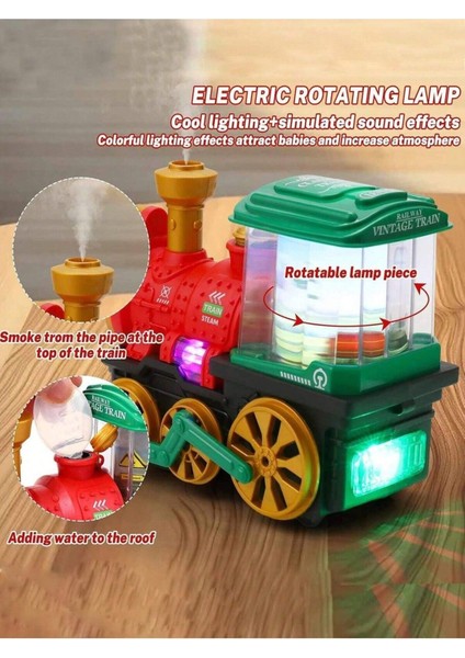 Sesli Işıklı Buhar Çıkaran Çarp Dön Tren 19 cm - Buhar Çıkaran Sesli Müzikli Çarp Dön Tren