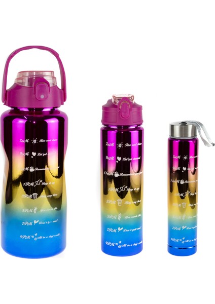 Matara Üçlü Set 2000 ml 900 ml 500 ml Neon Pembe