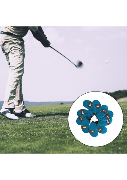 10 Golf Kapakları Neopren Kulübü Başörtüsü Su Geçirmez Mavi (Yurt Dışından)