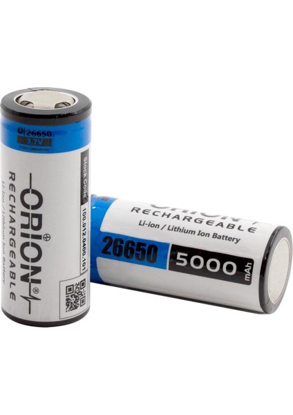 26650 3.7V 5000MAH Şarj Edilebilir Li-Ion Pil