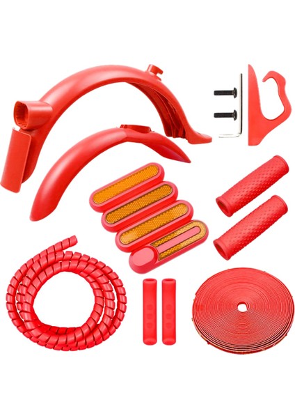 M365 1s Pro 2 Scooter Hattı Borusu Için Renkli Çamurluk Kiti Çarpışma Önleyici Şerit Gidon Kavrama (Yurt Dışından)