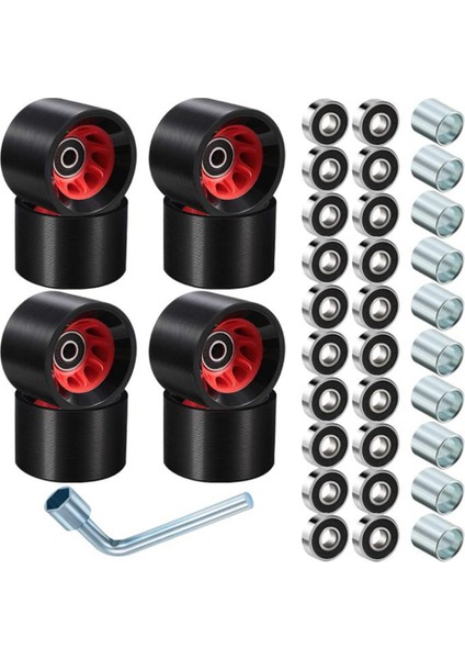8 Adet Paten Tekerlekleri Dört Paten Yedek Açık Dörtlü Paten Tekerleği Paten Silindiri Abec-9 608RS Rulman (Yurt Dışından)