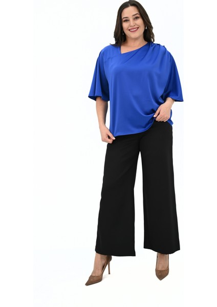 Kadın Büyük Beden Metal Düğme Detaylı Bluz 1862-25 fiyatları