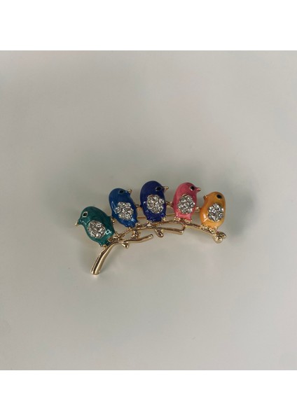 Renkli Kuşlar Broş 3.5x1.5 cm fiyatları