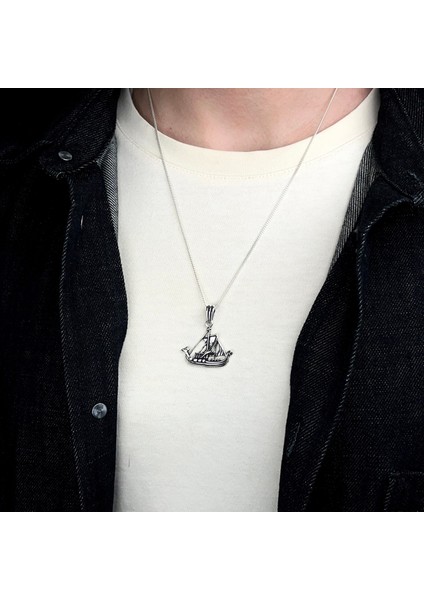 Viking Gemisi Gümüş Kolye 925 Ayar Gümüş Viking Gemisi Unisex Kolye Taşsız Gümüş Kolye fiyatları