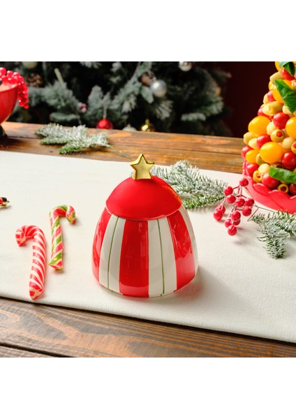 New Year Yılbaşı Candy Stripe Saklama Kabı 470 ml