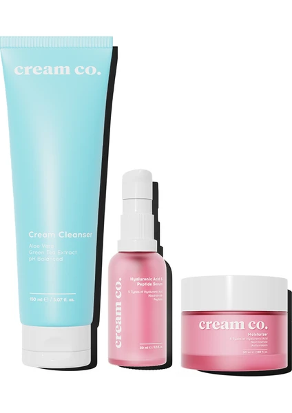 Cream Co. Temizleyici Canlandırıcı Aydınlatıcı Nemlendirici Işıltı Bakım Seti