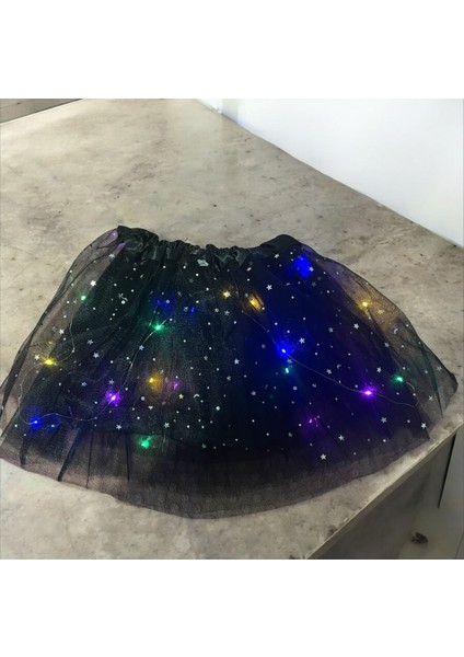 LED Işıklı Prenses Bale Sahne Dans Kısa Elbise Etek Çocuklar Peri Miniskirt Doğum Günü Hediyeleri Parti