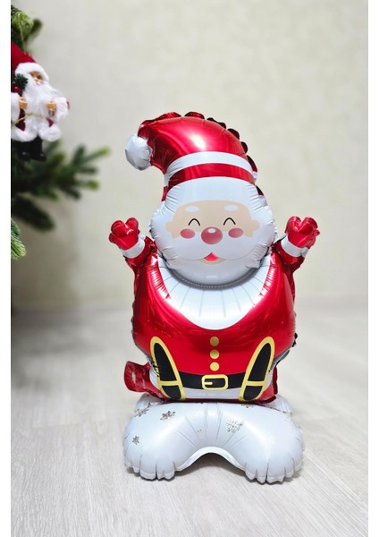 Ayaklı Küçük Noel Baba Folyo Balon Oturan Noel Baba Yılbaşı Balonu fiyatları