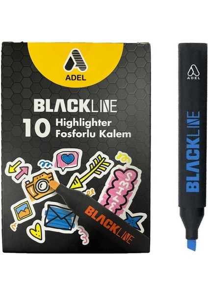 Bl Fosforlu Kalem Mavi 10'lu 2201000129000