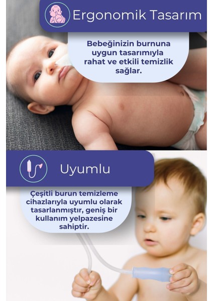 3x Otribebe Brunobaby Weebaby Uyumlu Nazal Aspiratör Yedek Uç Burun Aspiratörü Ucu Yumuşak Uç 10'lu