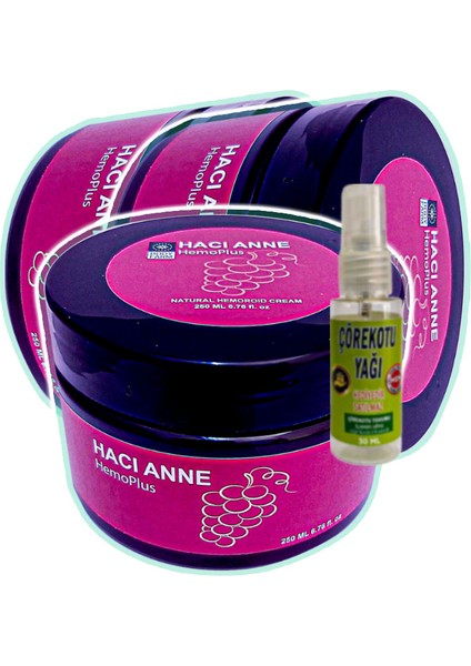 Hacı Anne Bakım Kremi 200 ml x 3 adet + Çörek Otu Yağı 30 ml