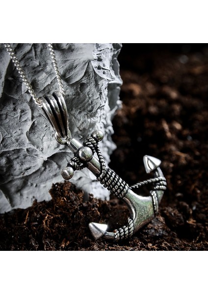 Gümüş Çapa Kolye 925 Ayar Gümüş Çapa Figürlü Erkek Kolye modelleri