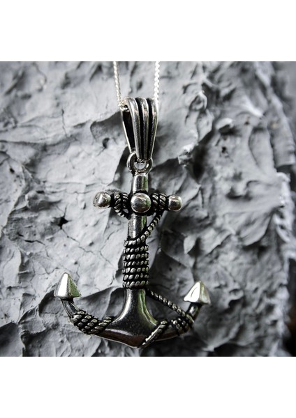 Gümüş Çapa Kolye 925 Ayar Gümüş Çapa Figürlü Erkek Kolye indirimleri