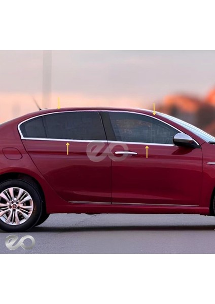 Fiat Egea Krom Cam Çerçevesi 8 Parça 2015 Üzeri Paslanmaz Çelik