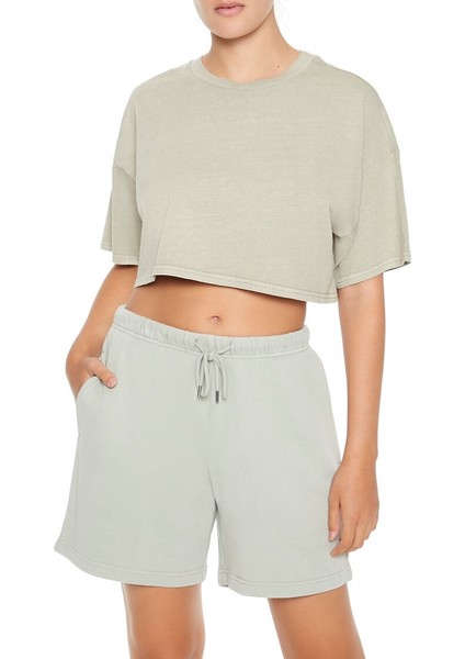 Yuvarlak Yaka Crop T-Shirt fiyatları