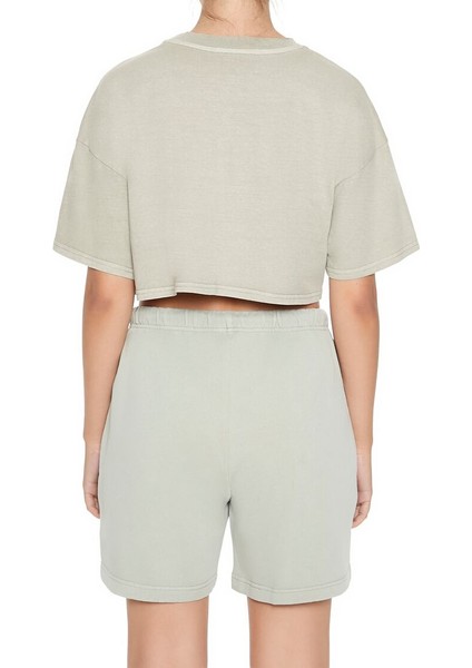 Yuvarlak Yaka Crop T-Shirt indirimleri